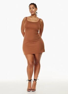 NEW Wilfred Trance Mini Dress in Mocha Sorbet Brown Size Medium